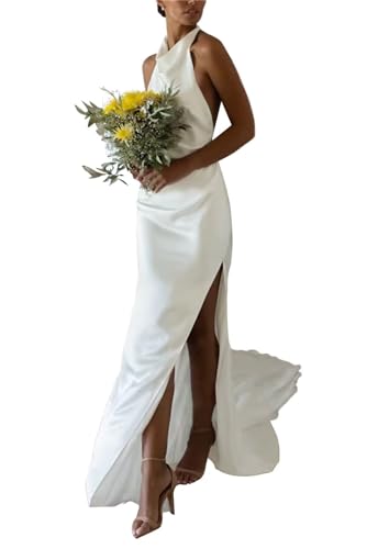 Strapless Satin Wedding Dresses with Bow Sweep Train A Line Bridal Dress for Women Mini Dress for Bride Lace Up Back