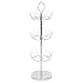 Revolving Shoe Tree Organizer Rack Chrome Finish Bamboo Joint Grain with Ring Handle Holds 18 Pairs Shoes(Three-Tier HANEKY)