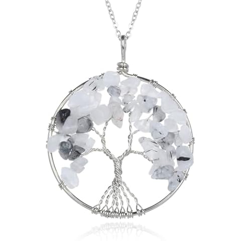 Creative Club Natural Black Quartz Rutilated Pendant Necklace Cover