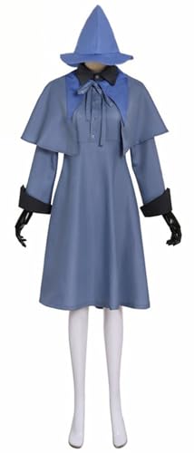 Robe déguisement fleur bleu premium avec châle et chapeau femme