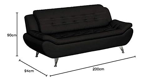 Sofá 3 Lugares New Passion Corino Preto