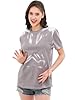 Unisex Adult Color Changing Short Sleeve T-Shirts Men and Women Heat Reactive Novelty Top Tees, Grey to White, 3XL #1