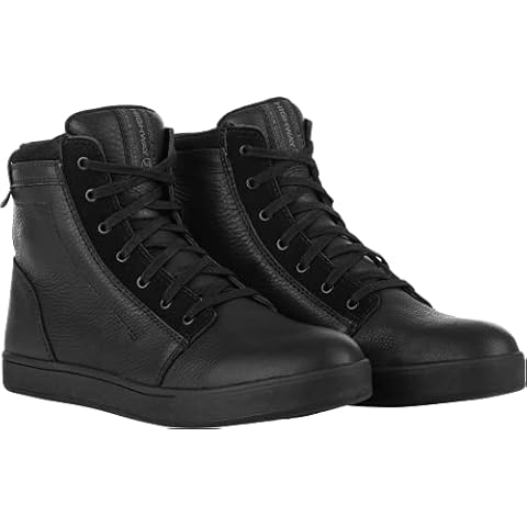 Highway 21 Axle Leather Waterproof Shoes, Motorcycle Cruising Footwear with Reinforced Toes and Removable Insoles Cover