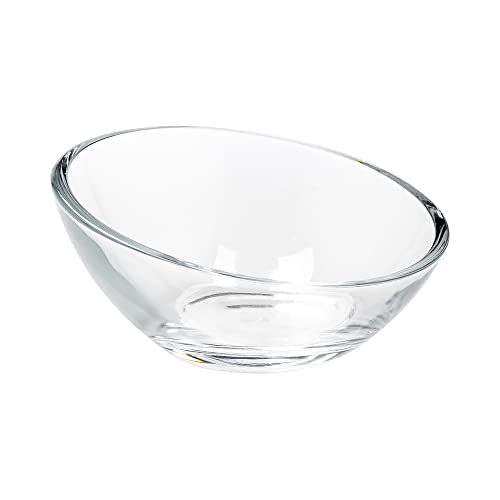 Restaurantware 3 Ounce Mini Glass Bowls 6 Dishwasher-Safe Glass Prep Bowls - Incline Lead-Free Clear Glass Prep Dishes For Desserts Or Appetizers For Spices Condiments Or Ingredients