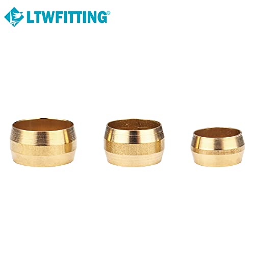 Ltwfitting Assortment Kit 3/8 7/16 1/2 Inch Od Compression Sleeves Ferrules, Brass Compression Fittings(Pack Of 150) #TOP3