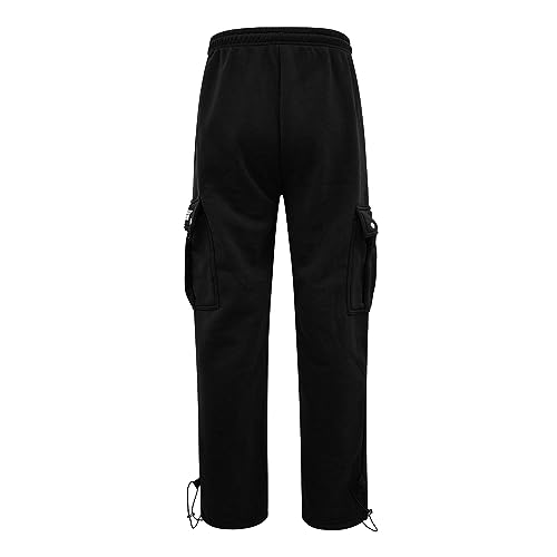 Men's Cargo Sweatpants Baggy Loose Fit Casual Pants Elastic Waist Drawstring Stretch Workout Athletic Joggers with Pockets3