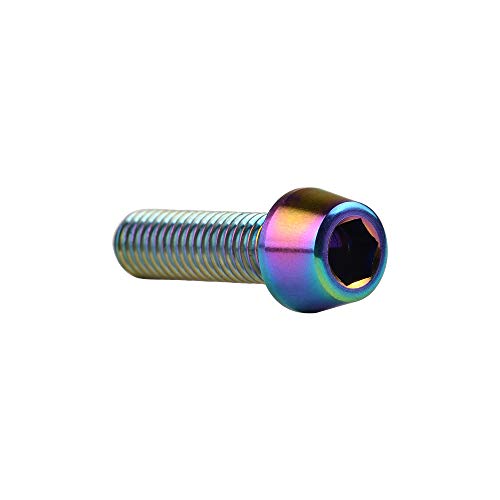 Image of Titanium Ti Bolt M5x9 16 18 20 25 30 35 40 45 50 55 60mm Tapered Head Screws Pack of 4 (M5x18mm, Ranibow)