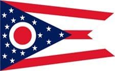 Ohio 1902 State Indoor Outdoor Dyed Nylon Flag Grommets 2' X 3'