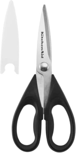 Image of KitchenAid All Purpose Kitchen Shears with Protective Sheath Durable Stainless Steel Scissors, Dishwasher Safe, Soft Grip Comfort Handle, 8.72 Inch, Black (Pack of 12)