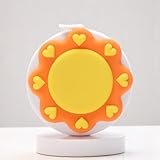 Generic 1Pcs Measure Tape Plastic Push-Button Tape Measure Orange & Yellow Sun Design +/-5% Accuracy Plastic PVC Orange 5x5x1cm