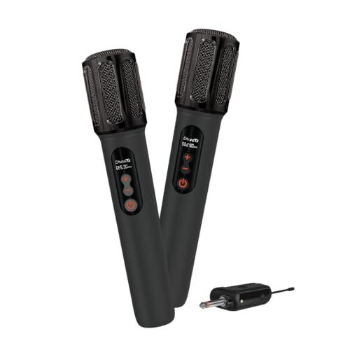 Image of FINGERS Freedom Mic-G124 - Set of 2 Wireless Microphones & 6.35 mm pin Receiver with Type-C Charging Port (Uni-Directional with 2.4 GHz Technology, 25 m Working Distance), Jet Black