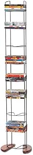 Atlantic Wire Frame Media Tower - 93 DVD Storage Rack, Wide Stable Base, PN 72212041 in Black Metal and Cherry Wood
