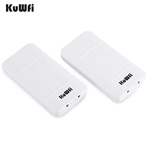 Wireless Bridge, KuWFi 2.4G Outdoor CPE Point to Point Long Range Access Nano Station with 12dBi Panel Antenna, Support 24V POE[2-Pack, Pre-Pairing] - Thumbnail 2