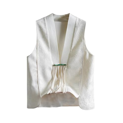 Haut sans manches jacquard vintage boutons grenouille finitions haut de gamme