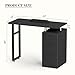 Charmmade Black Nail Desk for Nail tech, Beauty Salon Manicure Table, Acetone Resistant Nail Station with Wrist Cushion, Storage Drawers, and Cabinets, for Beauty, Salon, Spa Makeup (Black-03)