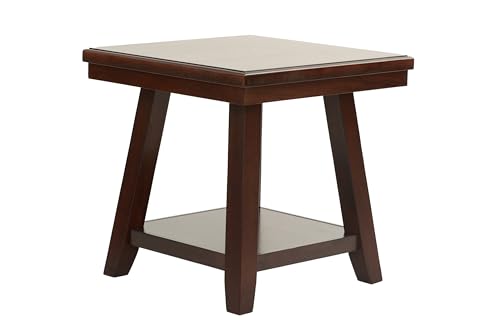 Penau Modern Rectangular Walnut End Table, Walnut Veneer Top, Solid