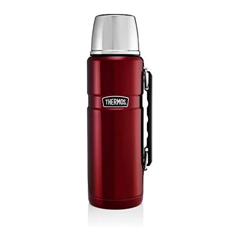 Thermos Stainless King Flask, Cranberry Red, 1.2 L 184803, Thermos Drinks Flask, Thermos Bottle, Thermos, Picnic Flask, Flask Cover