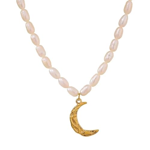 Freshwater Cultured Pearl Pendant Necklace – Adjustable Chain with real Gold Plated – Elegant Minimalist Jewelry for Women – Fashion Choker or classic necklace