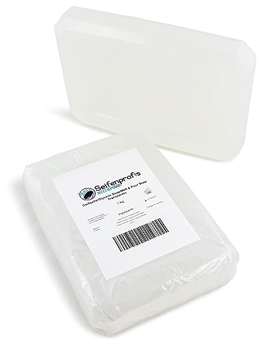 Seifenprofis - Glycerinseife Transparent 0,9kg (SLS+SCS-frei) - Rohseife Seifenbasis 100%
