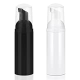 Foam Pump Bottle 2Pcs Travel Lash Shampoo Bottle, Empty Portable Refillable Mousse Foam Soap Dispenser for Hand Soap, Lash Cleanser, Shampoo, Face Wash, Cosmetics (Mix, 2oz/60ml)
