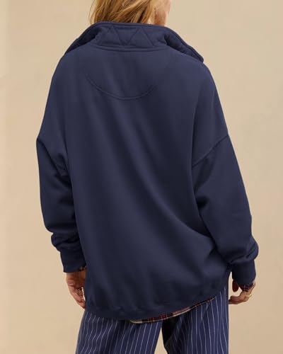 Image of Gacaky Sweatshirt for Women Oversized Casual Long Sleeve Button Henley Neck Pullover Tops Fashion Outfits Clothes