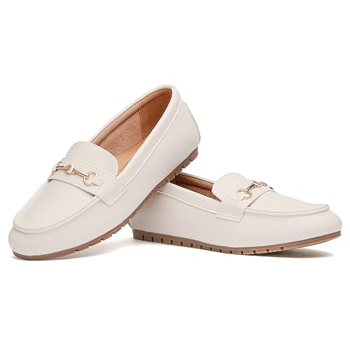 Image of BGSTGUDS Women's Wide Loafers Shoes Cute Dressy Shoes Ladies Comfort Slip Ons Work Shoes