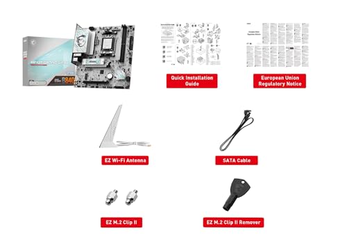 Image of MSI B840M Gaming WIFI6E Motherboard, mATX - Supports AMD Ryzen 9000 /8000 / 7000 Processors, AM5 - DDR5 Memory Boost 8000+ MT /s (OC), PCIe 4.0 x16, M.2 Gen4, Wi-Fi 6E, 2.5G LAN