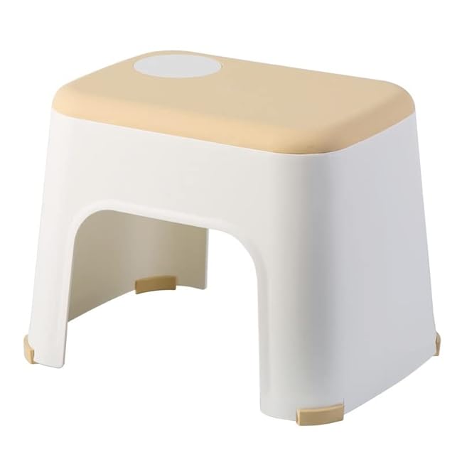 Stool Plastic Household Living Room Bathroom Square Stool Bench High Stool Foot Cushion Chair Stool(D,32.7-23.8-17.5cm)