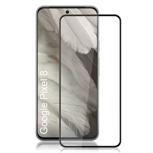 NSTAR® Premium Tempered Glass Screen Protector Compatible for Google Pixel 8 (Pack of 1) | Edge to Edge Coverage With Easy to installation kit for Smartphone (Black)