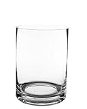 CYS EXCEL Hand Blown-Glass Cylinder Vase Flower Vase, Floating Candle Holder Wedding Decorative Centerpiece, Thickness 1/4th Wide:6