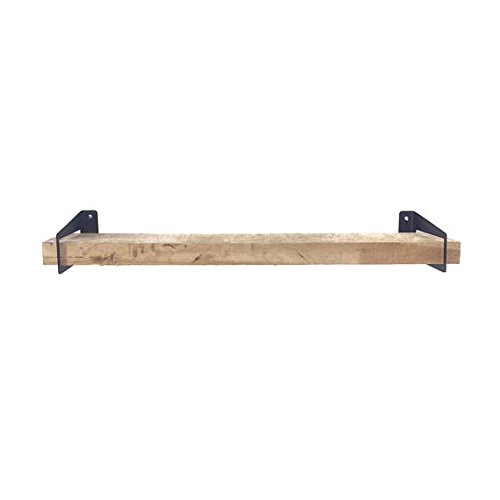Set Of 2 Industrial Metal Powder Coated Flat Black Stirrup Shelf Brackets (1.5X3.5In) #TOP1