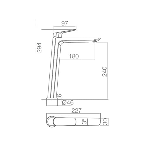 Grifo lavabo caño alto monomando cromado Bélgica Imex BDZ044-3 (GRIFO BDZ044-3)