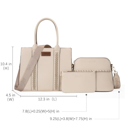 Image of Wrangler 3PCS Purses for Women Tote Bag Crossbody Handbag and Wallet Set with Guitar Strap
