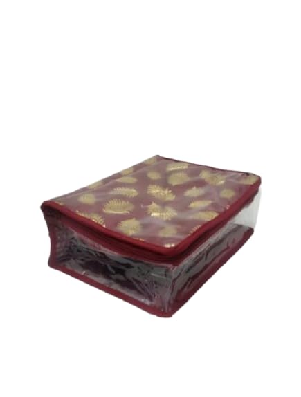 Image of Makeup Pouches Necklace Earrings Cosmetic Vanity Storage Box Jewellery Organizer Toiletry Organizer Pouch Zipper Bag For Women | Colour- Maroon
