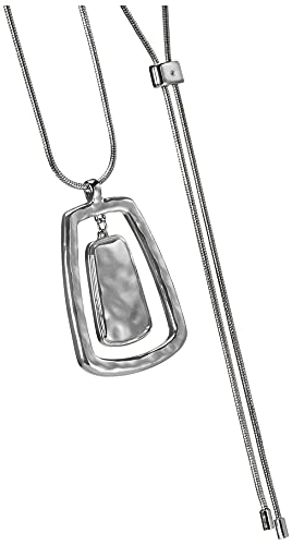 Nine West Women's Silvertone Adjustable Pendant Necklace, 36" L #TOP1