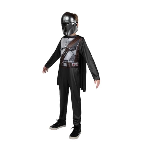 Image of STAR WARS The Mandalorian Official Youth Halloween Costume - Printed Jumpsuit with Plastic Mask