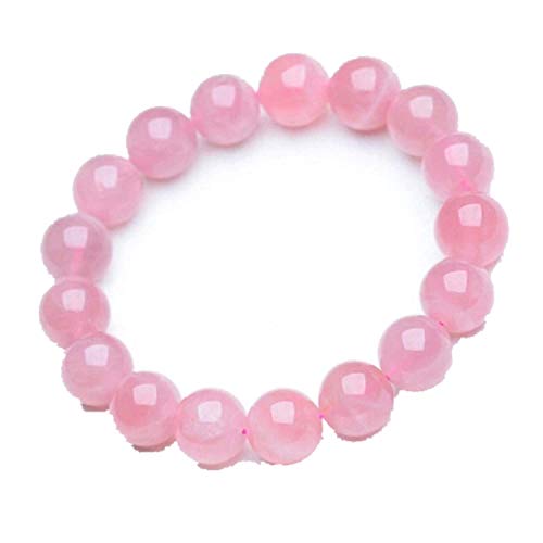 Bracelet en quartz rose 10mm cadeau idéal pour fête des mères et anniversaire