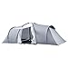 Outsunny Tienda de Campaña Familiar para 4-6 Personas Tienda de Camping Plegable Ligero con 2 Ventanas y Bolsa de Transporte Impermeable Anti-UV para Senderismo 590x245x193 cm Gris