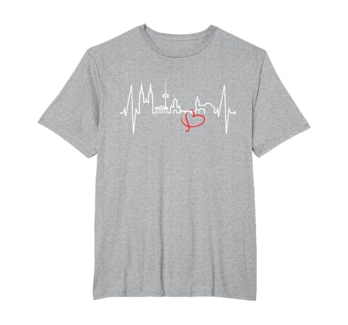 Regensburg Skyline Heartbeat German Heart I Love Regensburg T-Shirt, Men's Big and Tall, Heather Grey, 3X Tall
