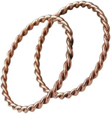 Juego de 2 pulseras tensoras trenzadas de cobre puro, pulseras de cobre macizo para hombres y mujeres, joyería de salud hecha a mano