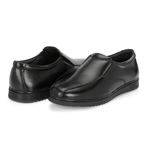 Image of Blue Leather By Centrino Genuine Leather Slip-On Men's Formal Shoe |Stylish with Soft Cushioned Insole |Trendy Non Lace-Up Design |Durable Leather with Anti-Skid Sole | Perfect for Formal Wear (3955)