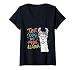 Women's Test Day No Problem Llama Teacher Testing Day Girls Boys V-Neck T-Shirt
