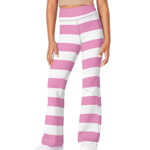 Pink Stripes Girls' Activewear Leggings Cute Flare Leggings for Girls Casual4