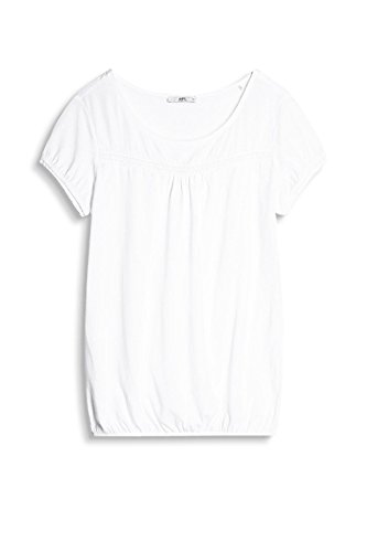 ESPRIT 067cc1k056 Camiseta, Blanco (White 100), Medium para Mujer