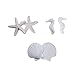 LJY 40 Pieces Mini 3cm White Resin Pencil Finger Starfish Seahorse & Seashells Set for Wedding Home Decor and Craft Project