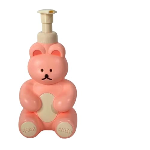 Botella de Espuma de, Diseño Coreano Lindo Oso Botella de Espuma Tipo Empuje Grande Dispensadores de Encimera Dispensador Capacidad de Loción Limpiador Facial Gel de Ducha de