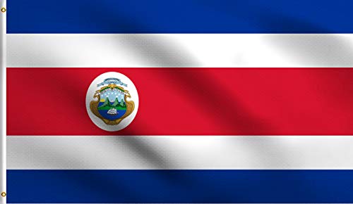 DMSE Costa Rica Rican Flag 2x3 Ft Foot 100% Polyester 100D Flag UV Resistant