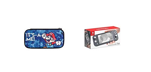 Nintendo Switch Lite – Consola + Funda Slim Travel Case Edición Mario Camo, Gris