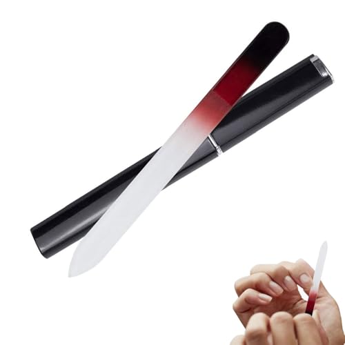 Lima per unghie in vetro per unghie, set di 2 lime per unghie perfette in tutti gli angoli, per manicure e pedicure (media)