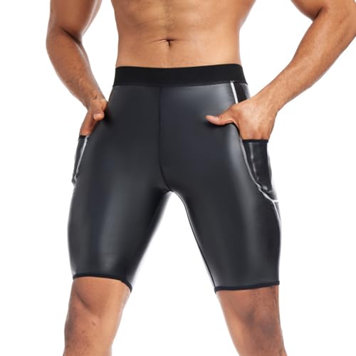 Men's Shapewear Fitness Leggings Faux Leather Yoga Pants for Butt Lifting and Body Sculpting Perfect for Active3